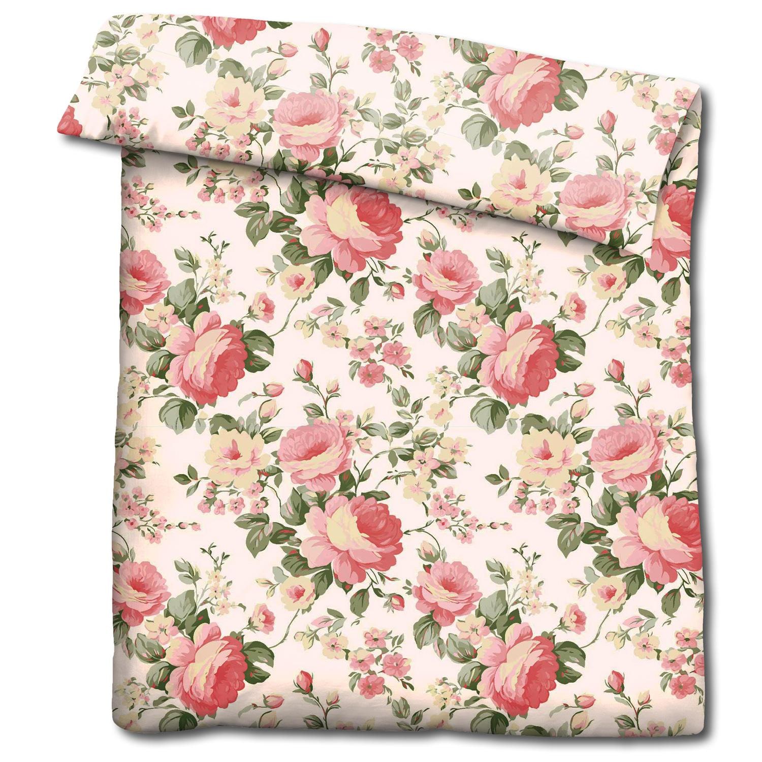 Double pack CloudComfort Basic microfiber bed linen Camelie 135 x 200 + 80 x 80 cm