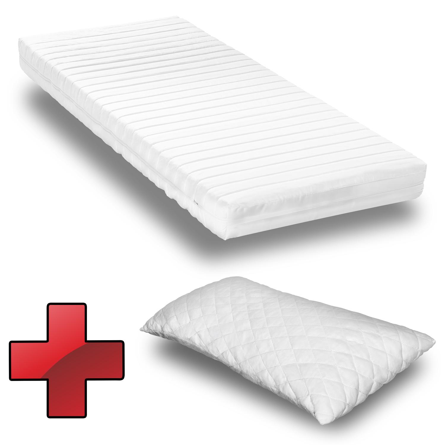 Šalto putplasčio čiužinys K16 90 x 190 cm + "CloudComfort Basic" pagalvė su gelio plokštelėmis 40 x 80 cm Šalto putplasčio čiužinys K16 90 x 190 cm + "CloudComfort Basic" pagalvė su gelio plokštelėmis 40 x 80 cm