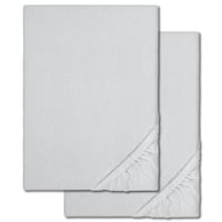 Spannbettlaken Winterflausch silber grau 180 x 190 - 200 x 200 cm Doppelpack