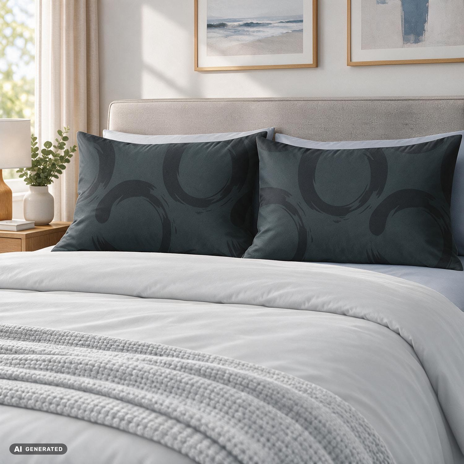 CloudComfort Basic Baumwoll Kissenbezug anthrazit 2er-Set 70 x 90 cm