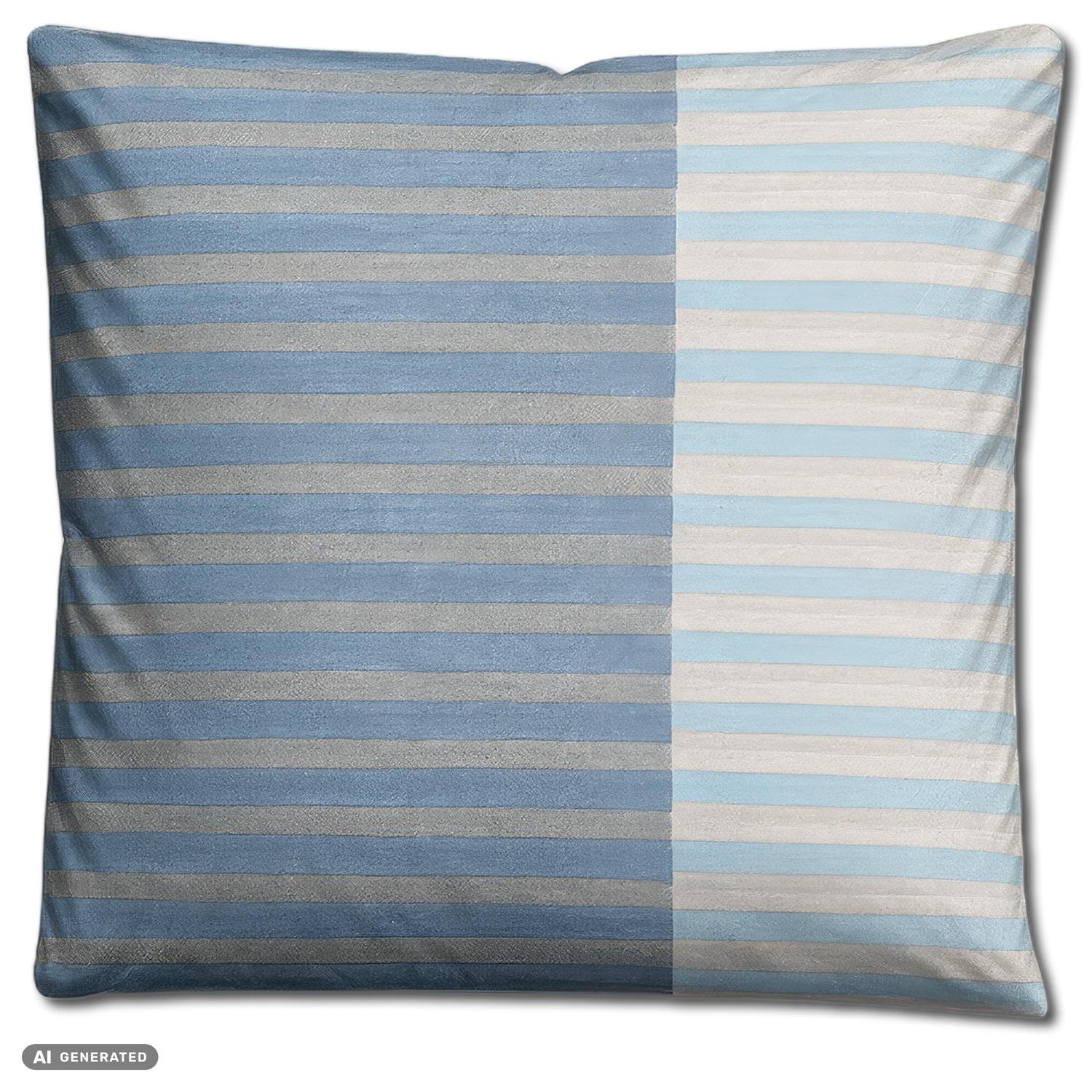 CloudComfort Renforcé Bettwäsche grau/blau gestreift 135 x 200 + 80 x 80 cm