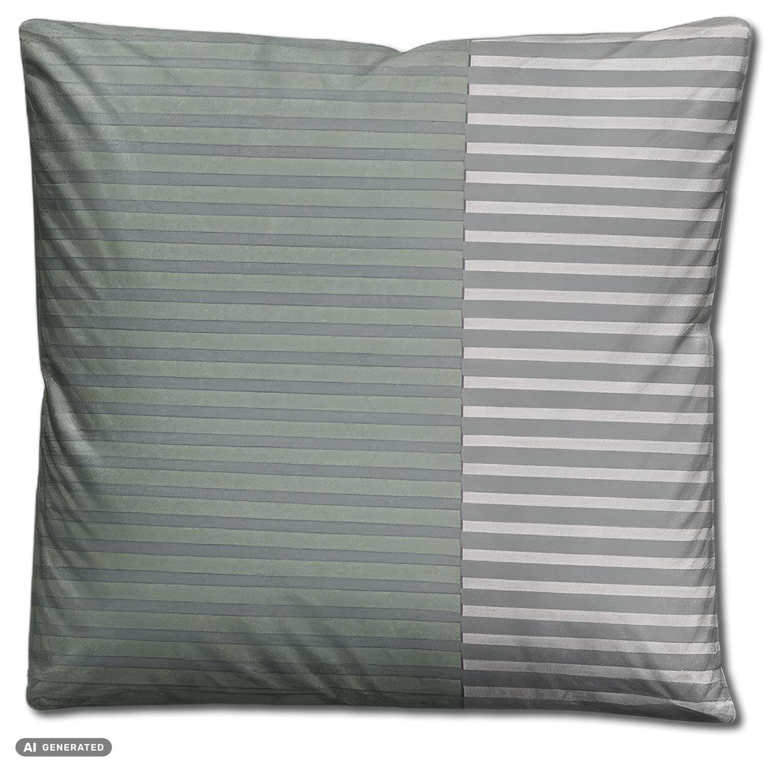 CloudComfort Renforcé Bettwäsche grau/grün gestreift 135 x 200 + 80 x 80 cm