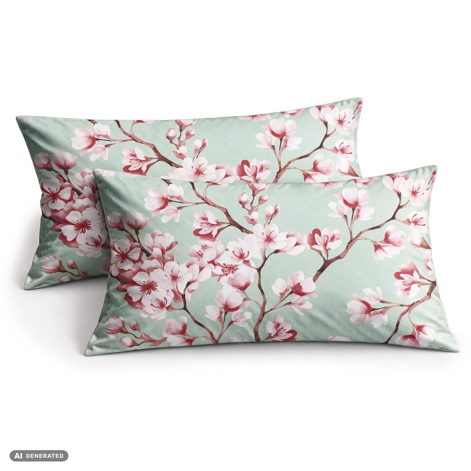 CloudComfort Basic Baumwoll Kissenbezug Mint 2er-Set 40 x 80 cm
