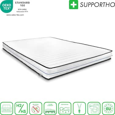 Komfortný penový matrac Supportho Basic 140 x 200 cm, výška 16 cm, stupeň tuhosti H2/H3