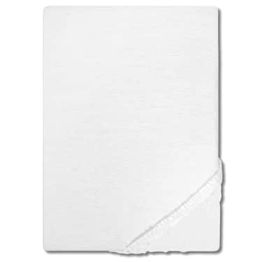 Set van 4 Castell hoeslakens microvezel interlock jersey wit 90 x 190 - 100 x 200 cm