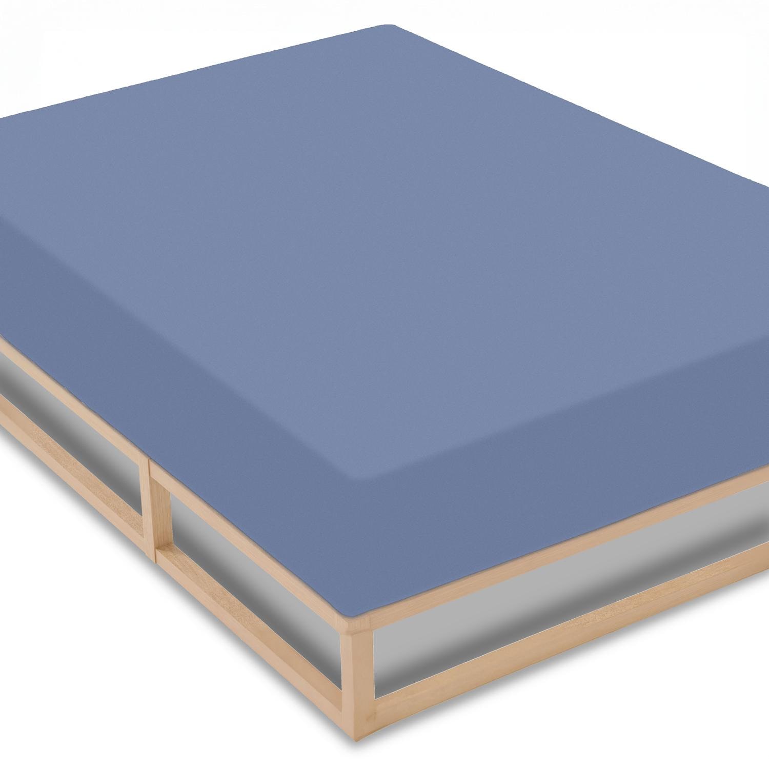 Dvojbalení napínacích prostěradel CloudComfort Basic jersey stretch modrá 90 x 190 - 100 x 200 cm (2 ks)