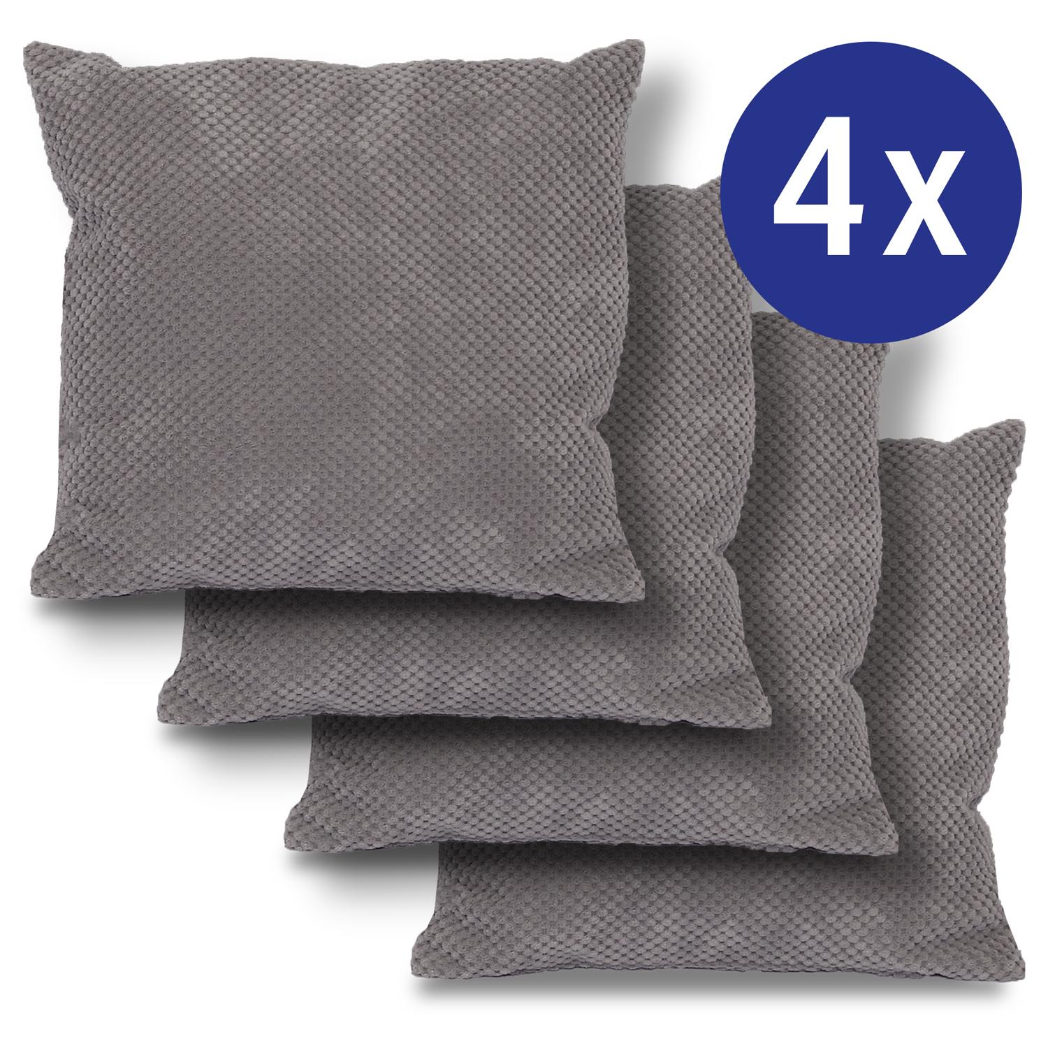 Set of 4 cushion covers anthracite 40 x 40 cm