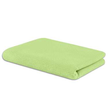 Bavlněná vaflová piké přikrývka světle zelená 130 x 180 cm