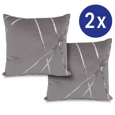 Coussin décoratif argent lunaire 45 x 45 cm