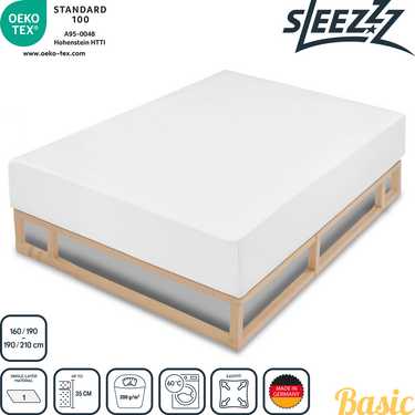 Sleezzz Basic stretch molleton mellomleggslaken 160/190 - 190/210 cm i dobbeltpakke