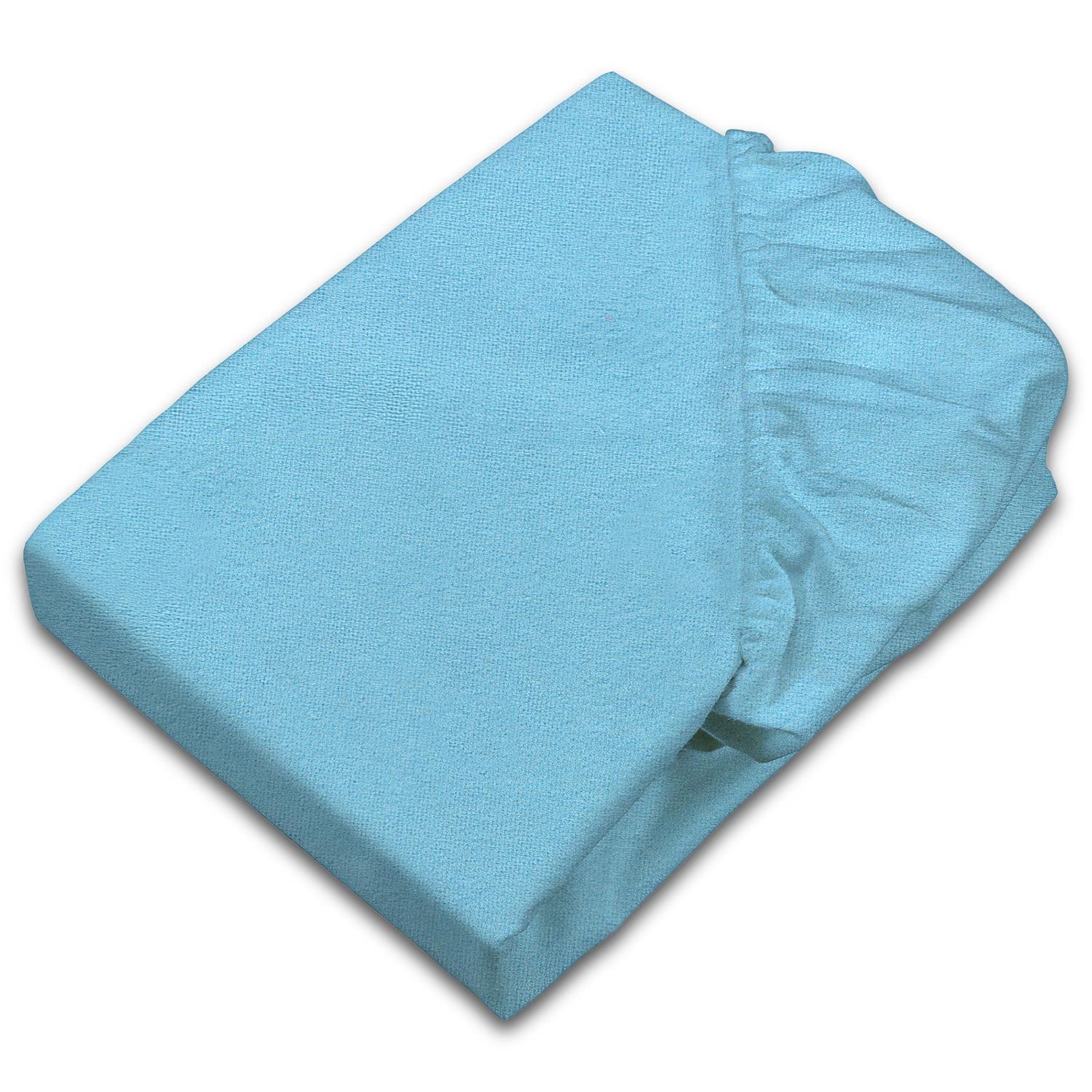 Set of 4 Setex Fine Beaver Fitted Sheets, Turquoise, 90 x 200 cm
