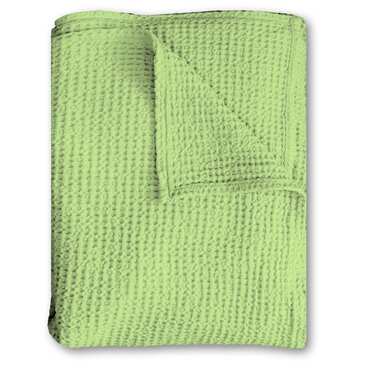Bavlněná vaflová piké přikrývka světle zelená 130 x 180 cm
