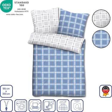 Doppelpack Castell Baumwoll-Satin Bettwäsche 135 x 200 cm + 80 x 80 cm
