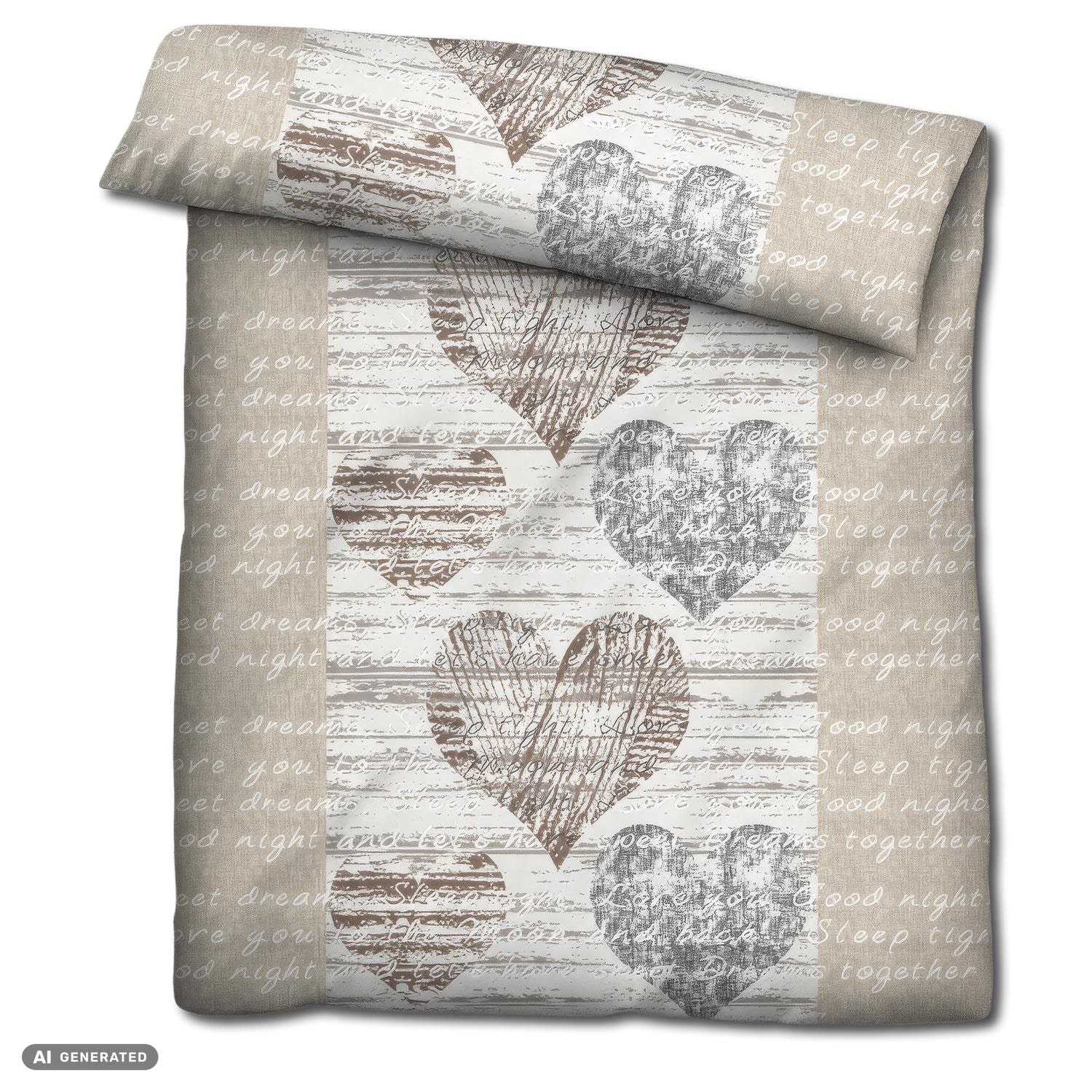 CloudComfort osnovni set posteljine od mikrovlakana (Srca) – 135 x 200 + 80 x 80 cm