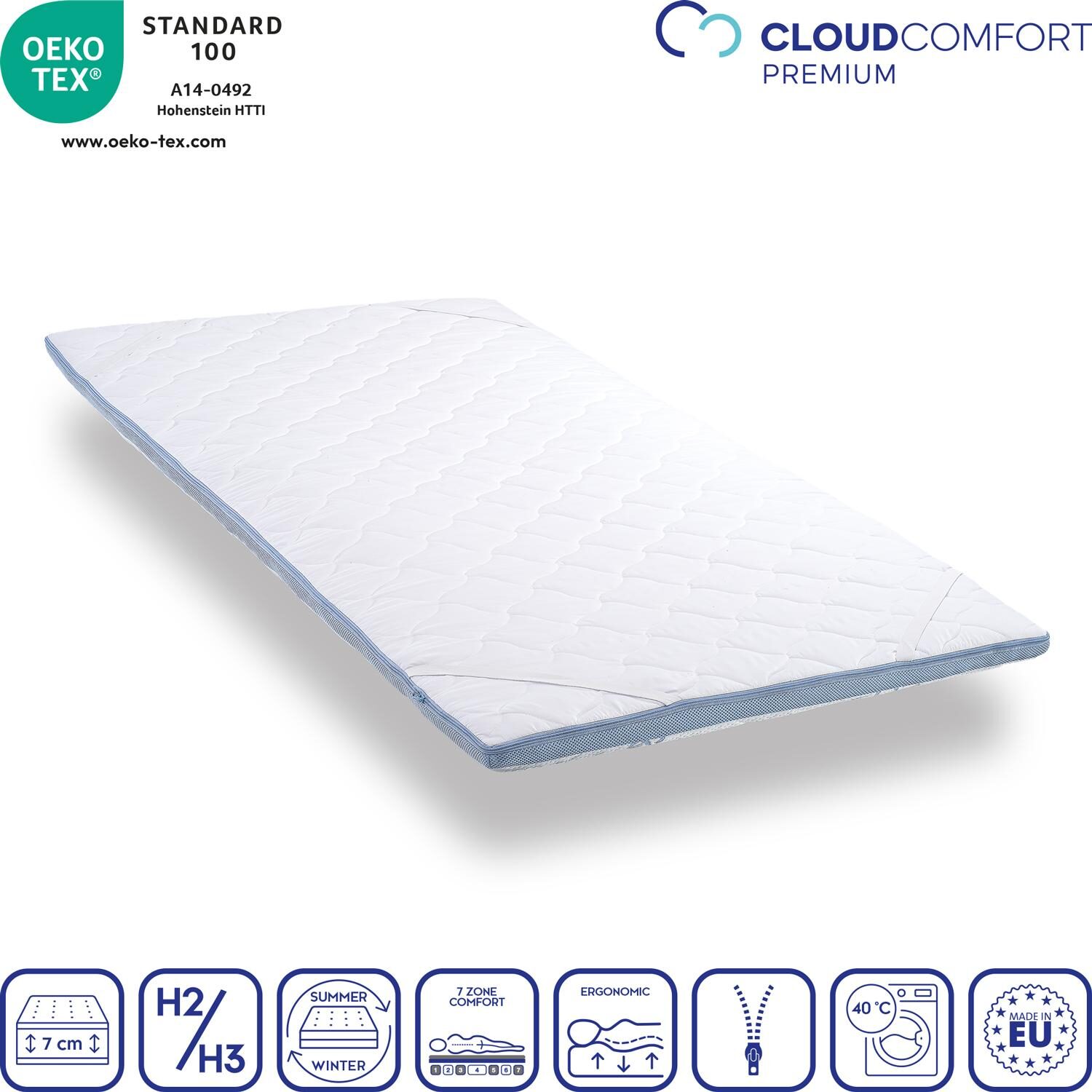 Novilla Matras 90x200 Cm - 7 Zones Koudschuim 2-in-1 H2/H3 - Oeko-Tex & Wasbaar