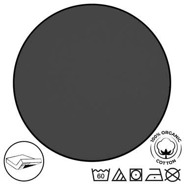 Set of 4 jersey fitted sheets dark gray 90 x 190 - 100 x 200 cm made of 100% organic cotton