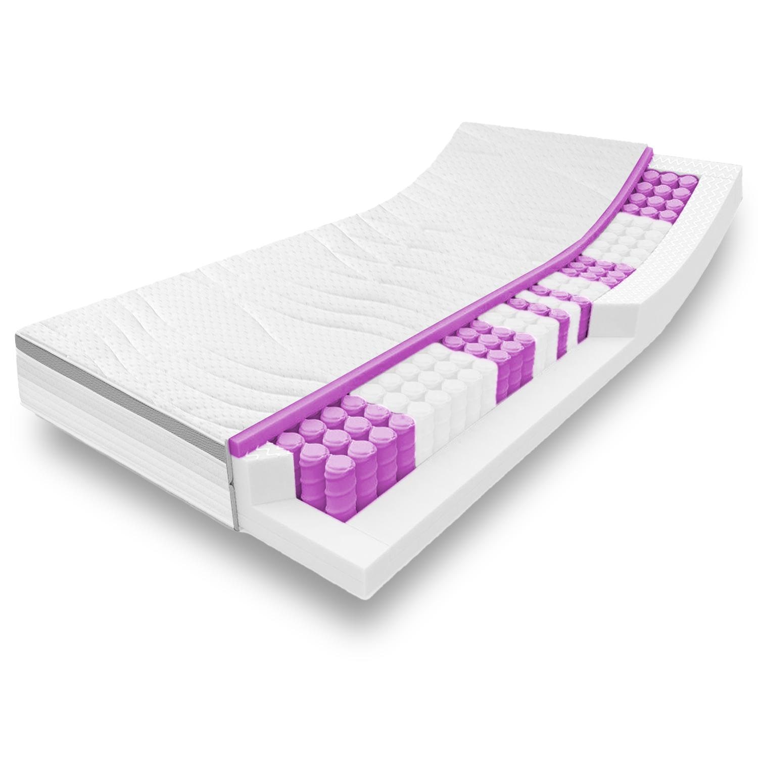 Online-Retoure 7 Zonen Taschenfederkernmatratze Sleezzz Diamond 80 x 200 cm, Höhe 23 cm, Härtegrad H2/H3