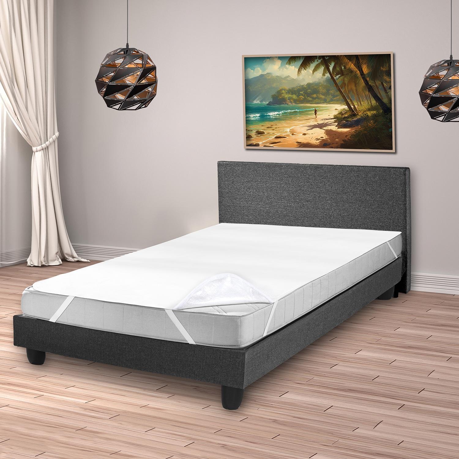 Sleezzz Vital voděodolný molitanový chránič matrace s pevným napětím 120 x 200 cm, chránič matrace ze 100% bavlny v bílé barvě