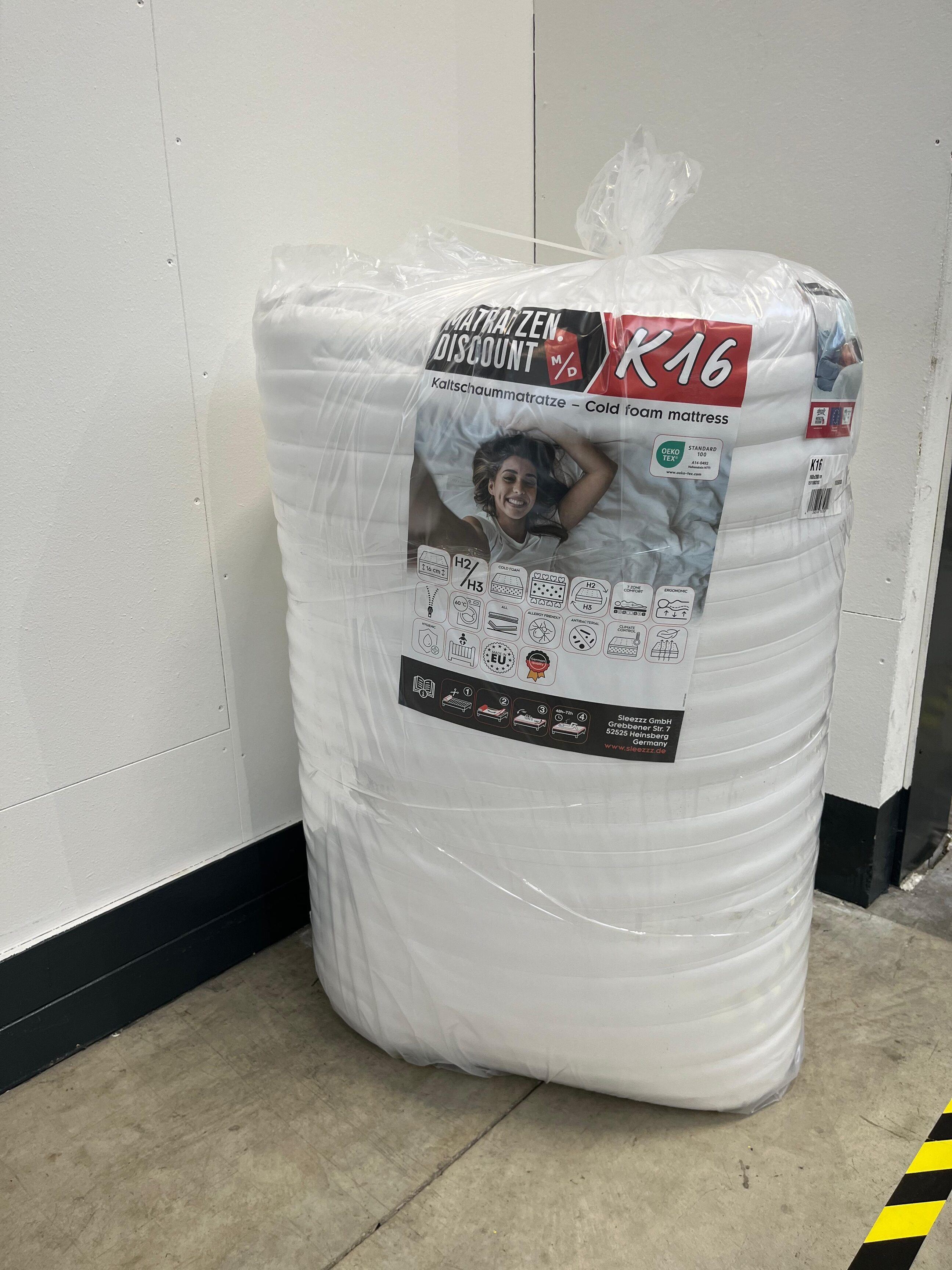 Höhe – B-Ware Kaltschaummatratze K16 / 140 x 200 cm / H2 + H3 / 16 cm Höhe