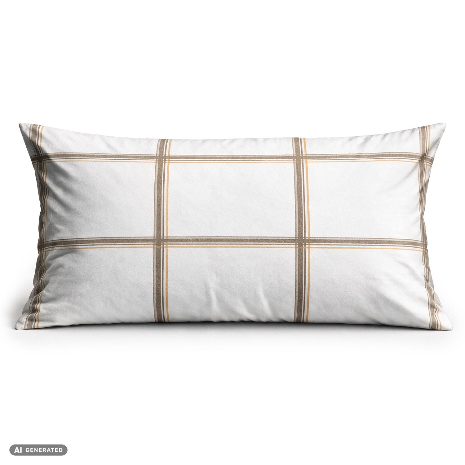 CloudComfort Basic Baumwoll Kissenbezug weiß kariert 2er-Set 40 x 80 cm