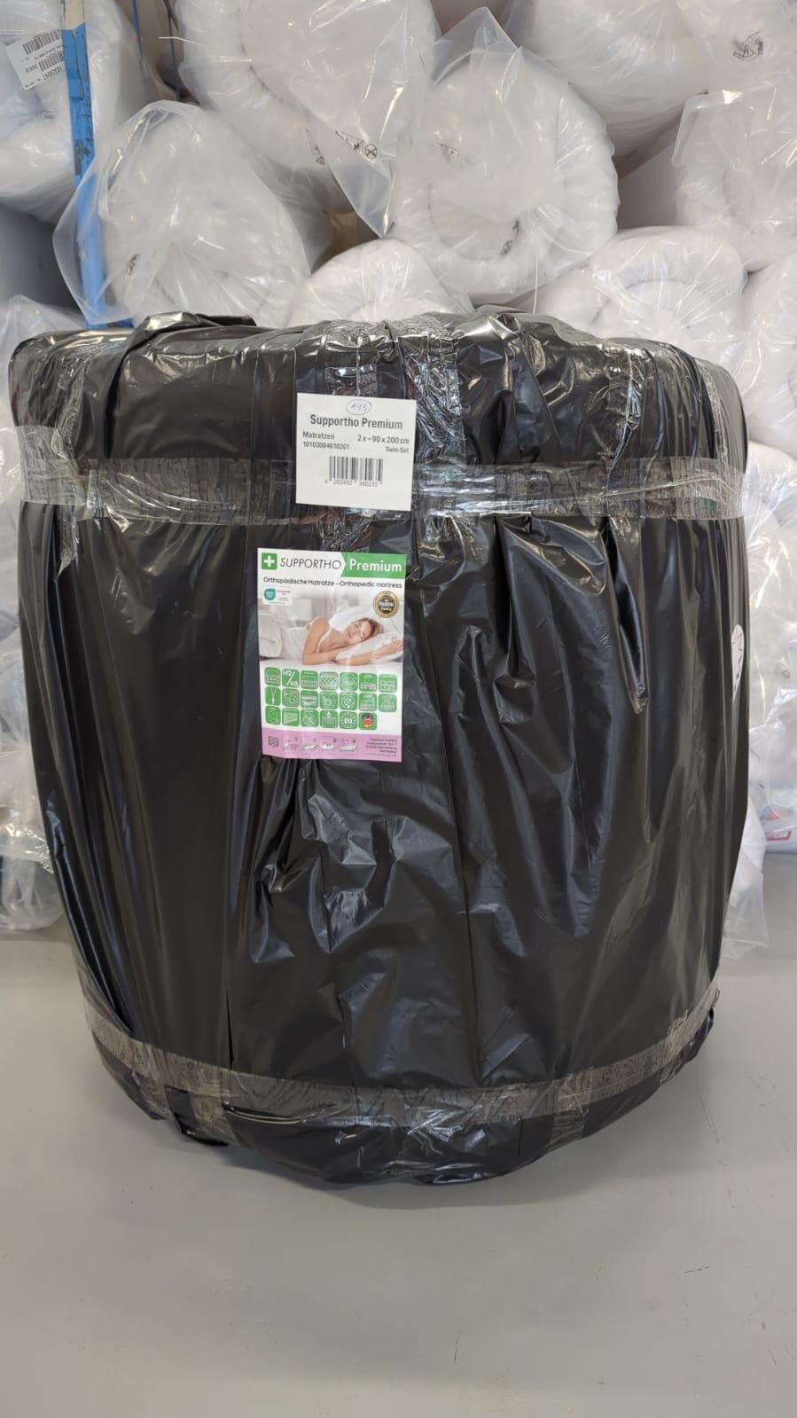 Orthopädische Kaltschaummatratze Supportho Premium 90 x 200 cm, Höhe 18 cm, Härtegrad H2/H3, Twin-Set