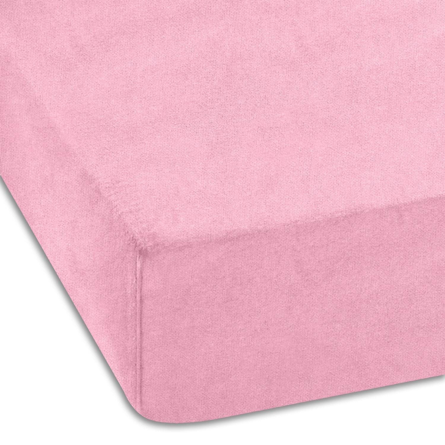 Dubbelpak Setex Molton twill hoeslakens roze 90 x 200 cm