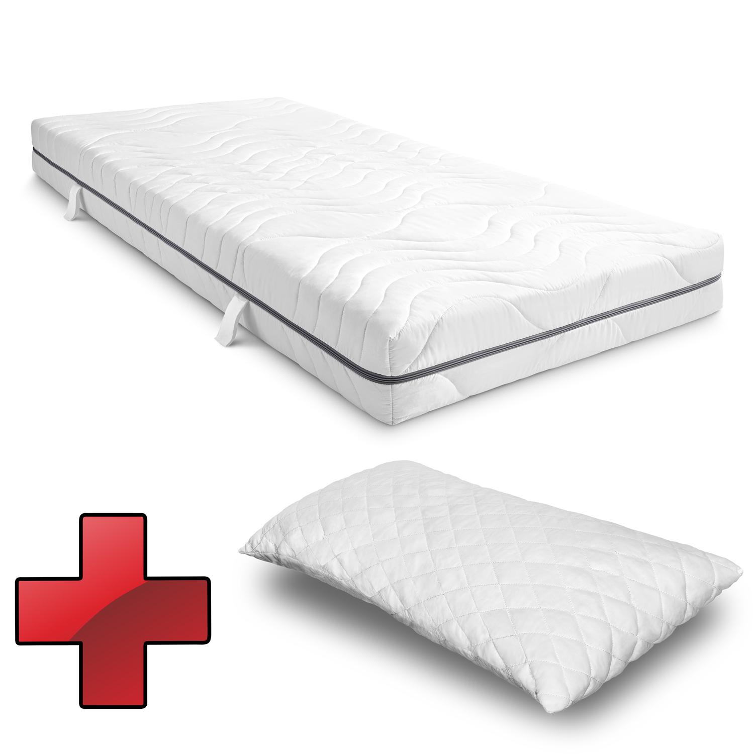 Materasso Sleezzz® Smart 90x200 cm + cuscino CloudComfort Basic con fiocchi di gel 40x80 cm Materasso Sleezzz® Smart 90x200 cm + cuscino CloudComfort Basic con fiocchi di gel 40x80 cm