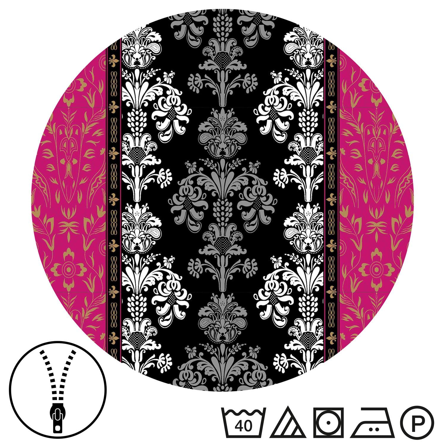 CloudComfort Basic microfiber bed linen black/pink 135 x 200 + 80 x 80 cm