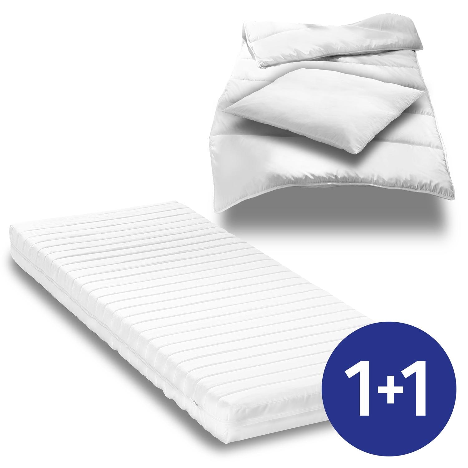 Cold foam mattress K16 90 x 200 cm + CloudComfort Basic microfiber bed set 135 x 200 cm + 80 x 80 cm
