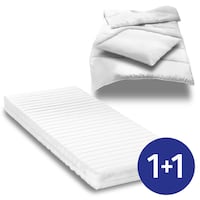 Cold foam mattress K16 90 x 200 cm, height 16 cm, firmness level H2/H3 + CloudComfort Basic microfiber bed set 135 x 200 cm + 80 x 80 cm