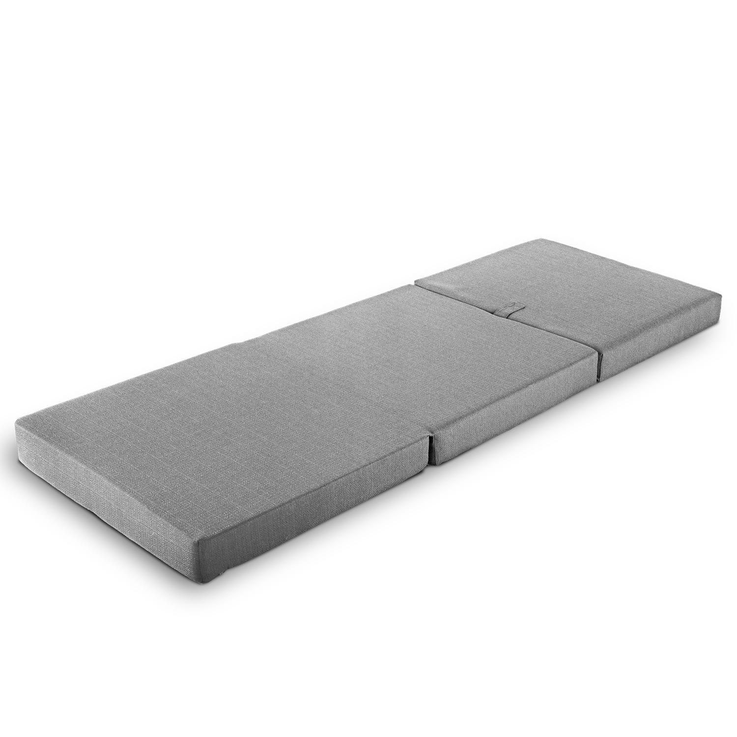 CloudComfort Premium opvouwmatras 70 x 195 cm, zilverkleurig, 10 cm dik, bekleed met meubelstof
