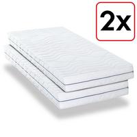 Lot de deux matelas orthopédiques 90x200 cm 7 zones Supportho Premium, hauteur 18 cm, degré de fermeté H2/H3, Twin-Set