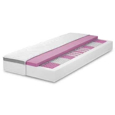 7 Zonen ergonomische Taschenfederkernmatratze Sleezzz Diamond T1000 140 x 200 cm, Höhe 23 cm, Härtegrad H2/H3, 1000 Federn/2m²