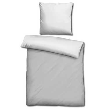 Double pack CloudComfort Basic reversible bed linen light gray/white 155 x 220 + 80 x 80 cm