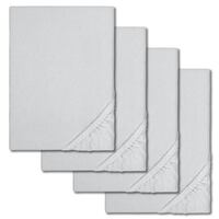 Spannbettlaken Winterflausch silber grau 90 x 190 - 100 x 200 cm im 4er-Pack