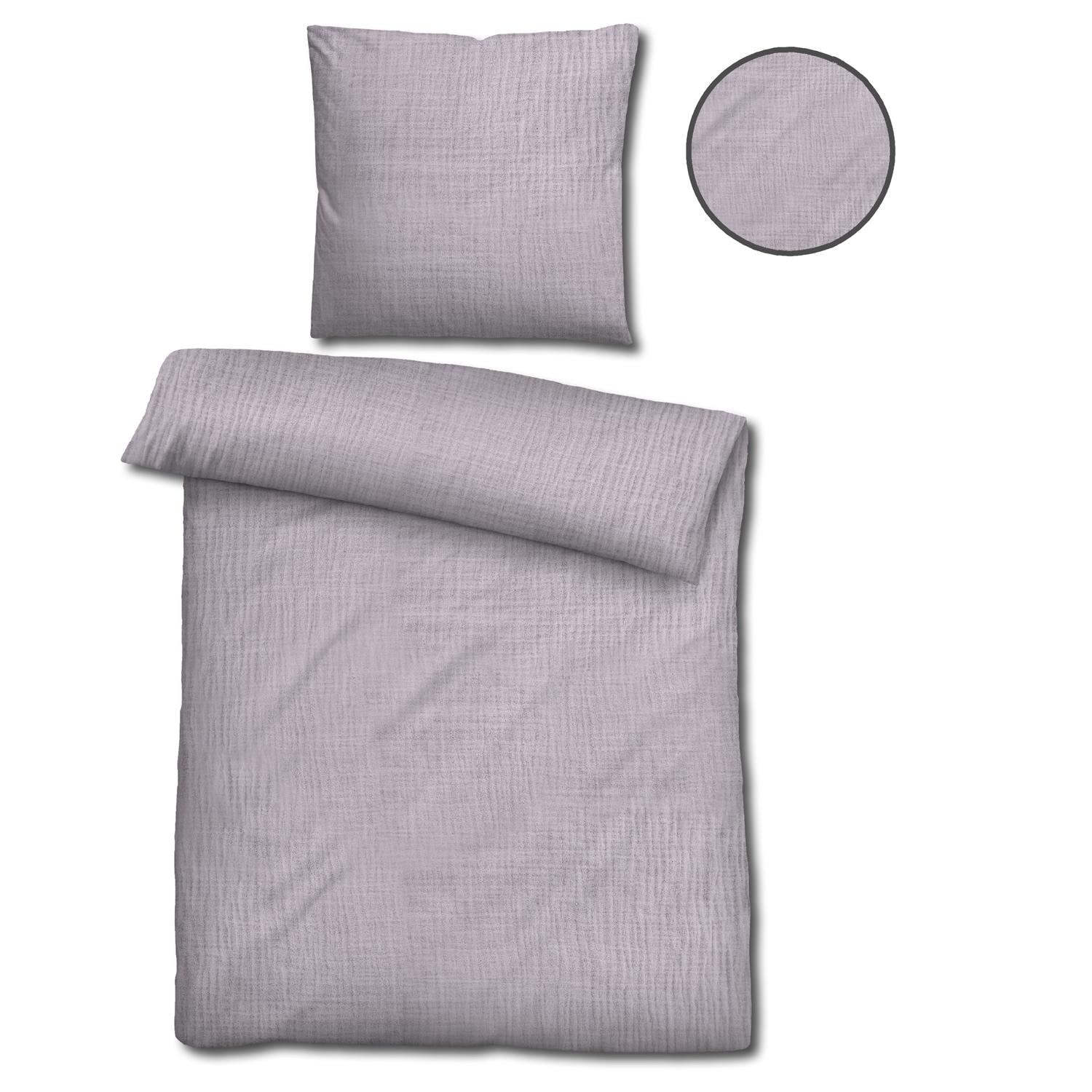 Double pack Sleezzz® muslin bed linen purple 155 x 220 cm + 80 x 80 cm