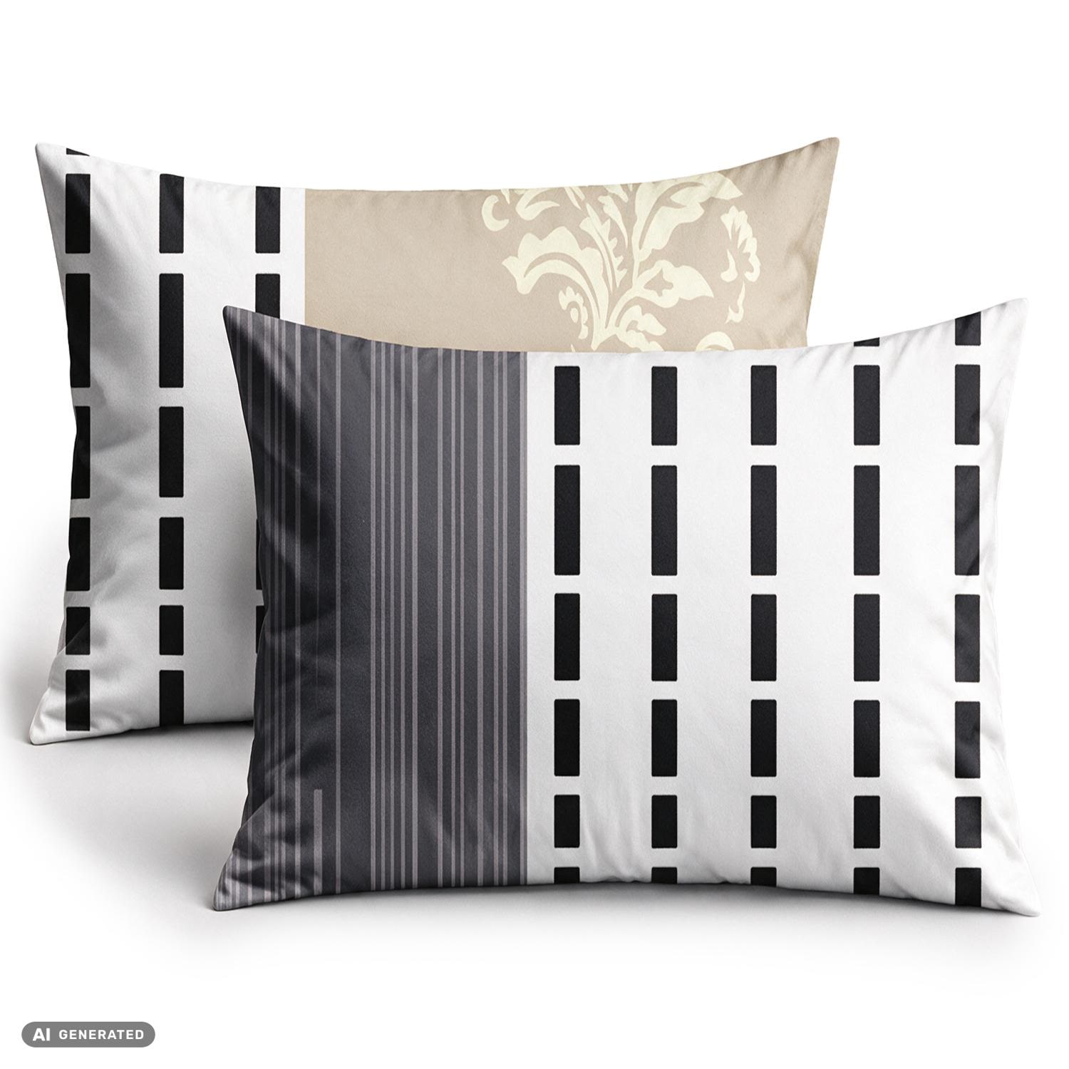 CloudComfort Basic - Fronha de algodão bege/branca, conjunto de 2, 70 x 90 cm