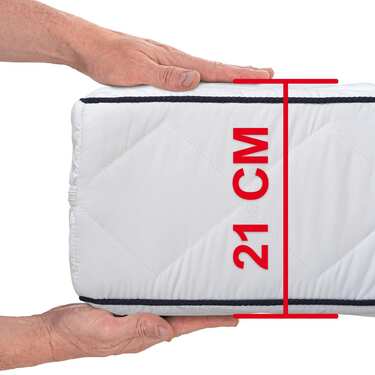 7 zonu Sleezzz Superior matracis 90 x 200 cm, augstums 21 cm, cietības līmenis H3/H4 + matrača pārvalks / matrača pārvalks 90 x 200 cm