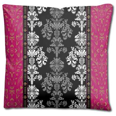 CloudComfort Basic Mikrofaser Bettwäsche schwarz/pink 135 x 200 + 80 x 80 cm