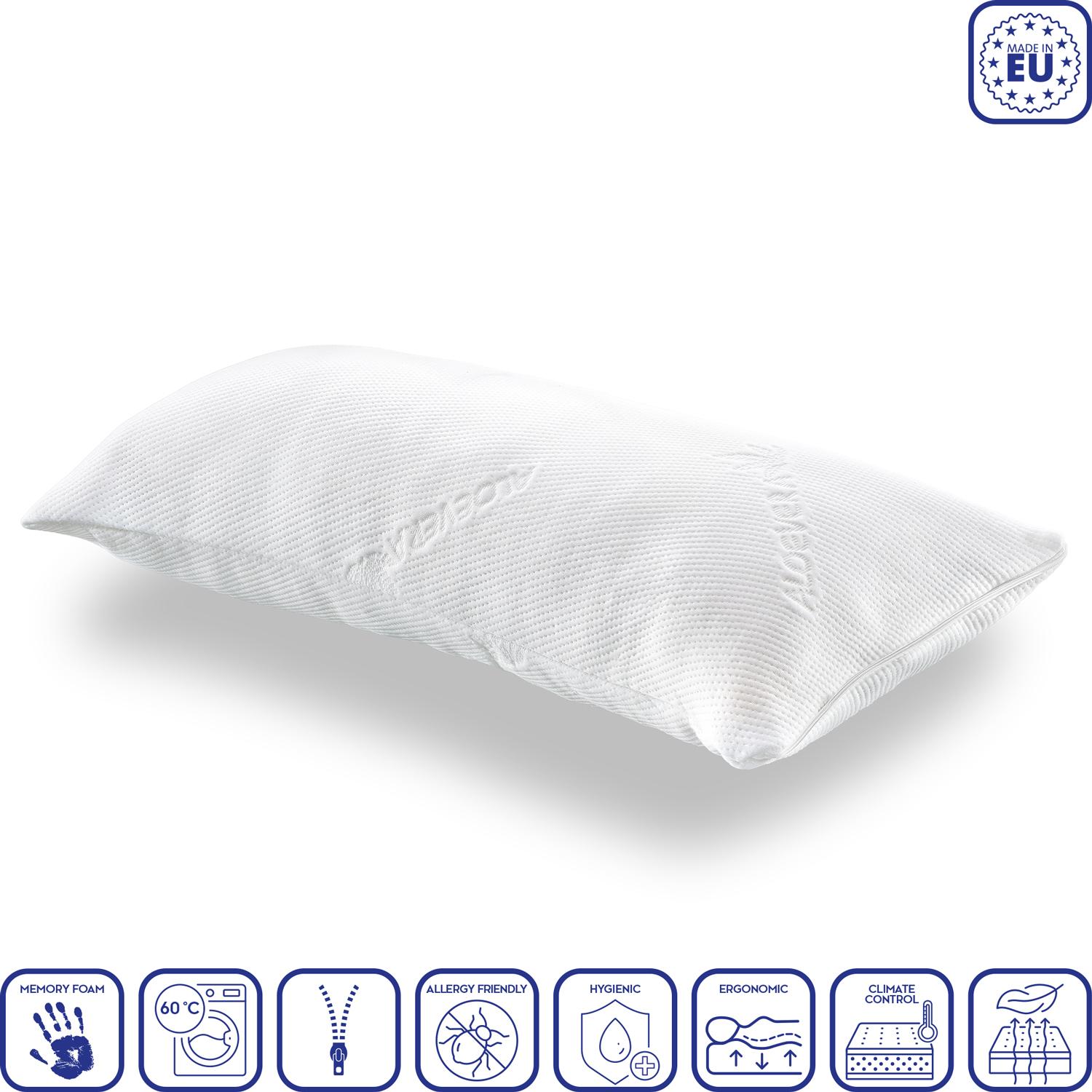 CloudComfort Viskoelastik Komfort-Schlaf-Kissen 40 x 80 cm