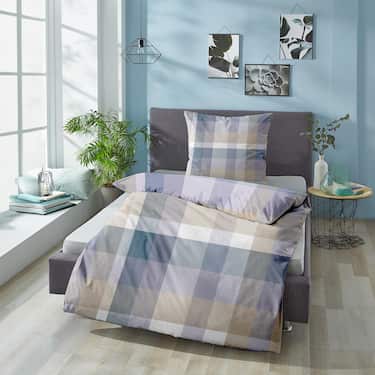 CloudComfort Basic Mikrofaser Bettwäsche kariert 135 x 200 + 80 x 80 cm