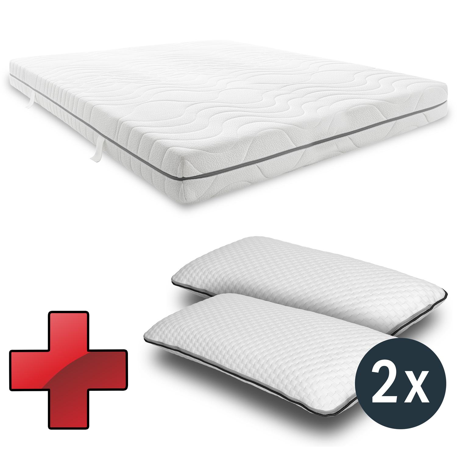 Sleezzz® Smart mattress 180x200 cm + 2 x Sleezzz® Smart height-adjustable pillow