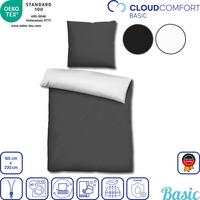 CloudComfort Basic ters çevrilebilir nevresim siyah/beyaz 155 x 220 + 80 x 80 cm