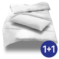 155 x 220 cm + 40 x 80 cm Mikrofaser Ganzjahres Bett-Set, extra leicht