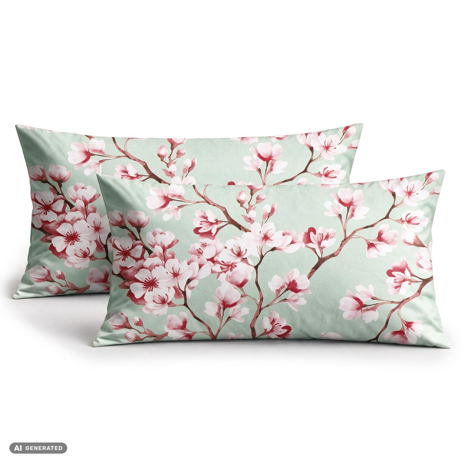 CloudComfort Basic Cotton Pillowcase, Mint, Set of 2, 40 x 80 cm