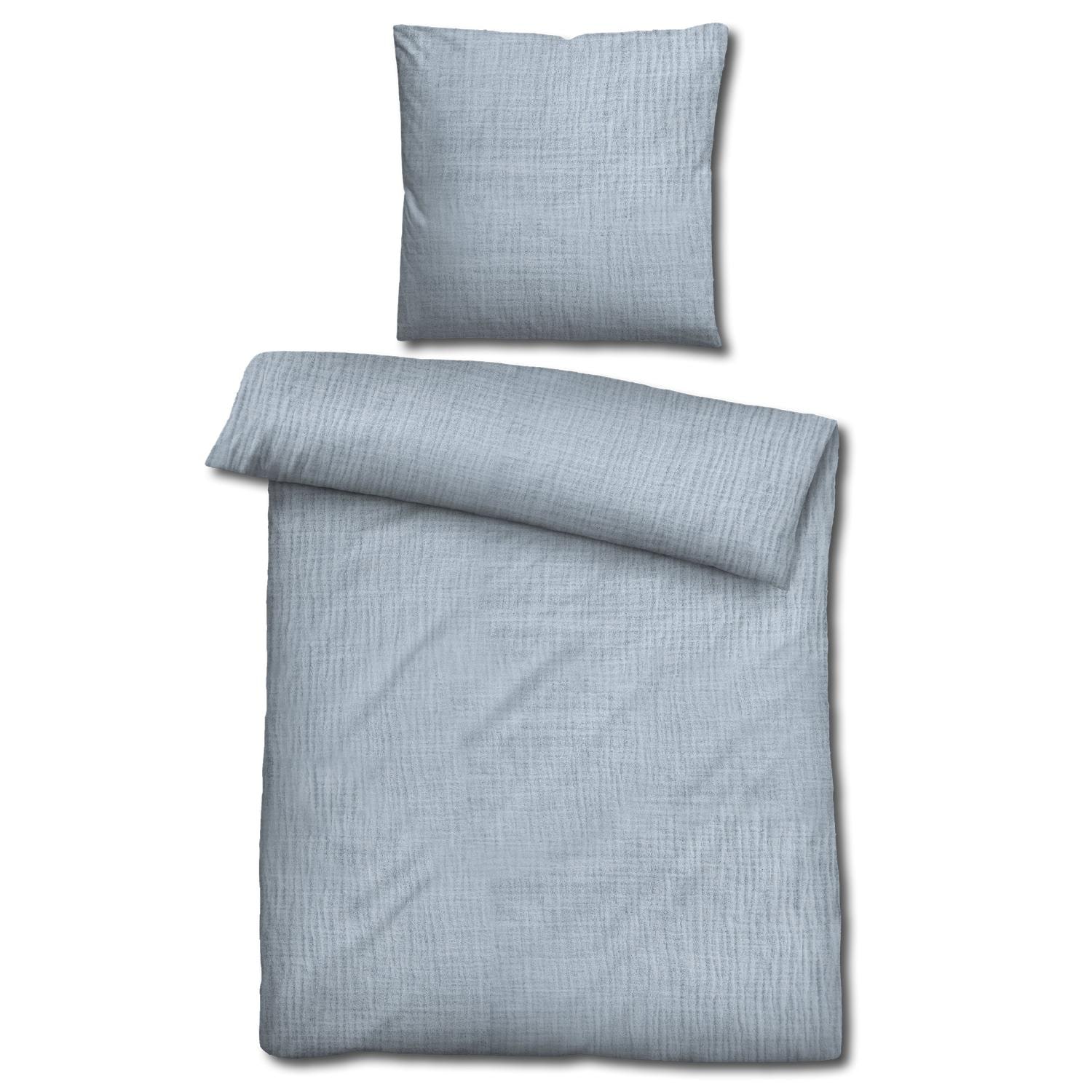 Çift kişilik paket Sleezzz® muslin nevresim mavi 135 x 200 cm + 80 x 80 cm