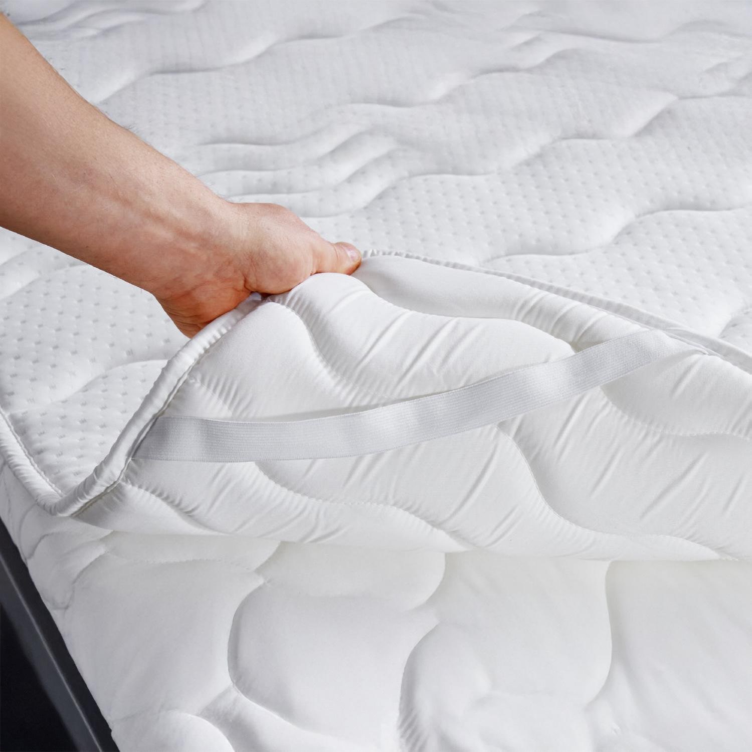Ergonomic pocket spring mattress Sleezzz Premium 90 x 200 cm, height 23 cm, firmness level H2/H3 + mattress topper / mattress topper 90 x 200 cm