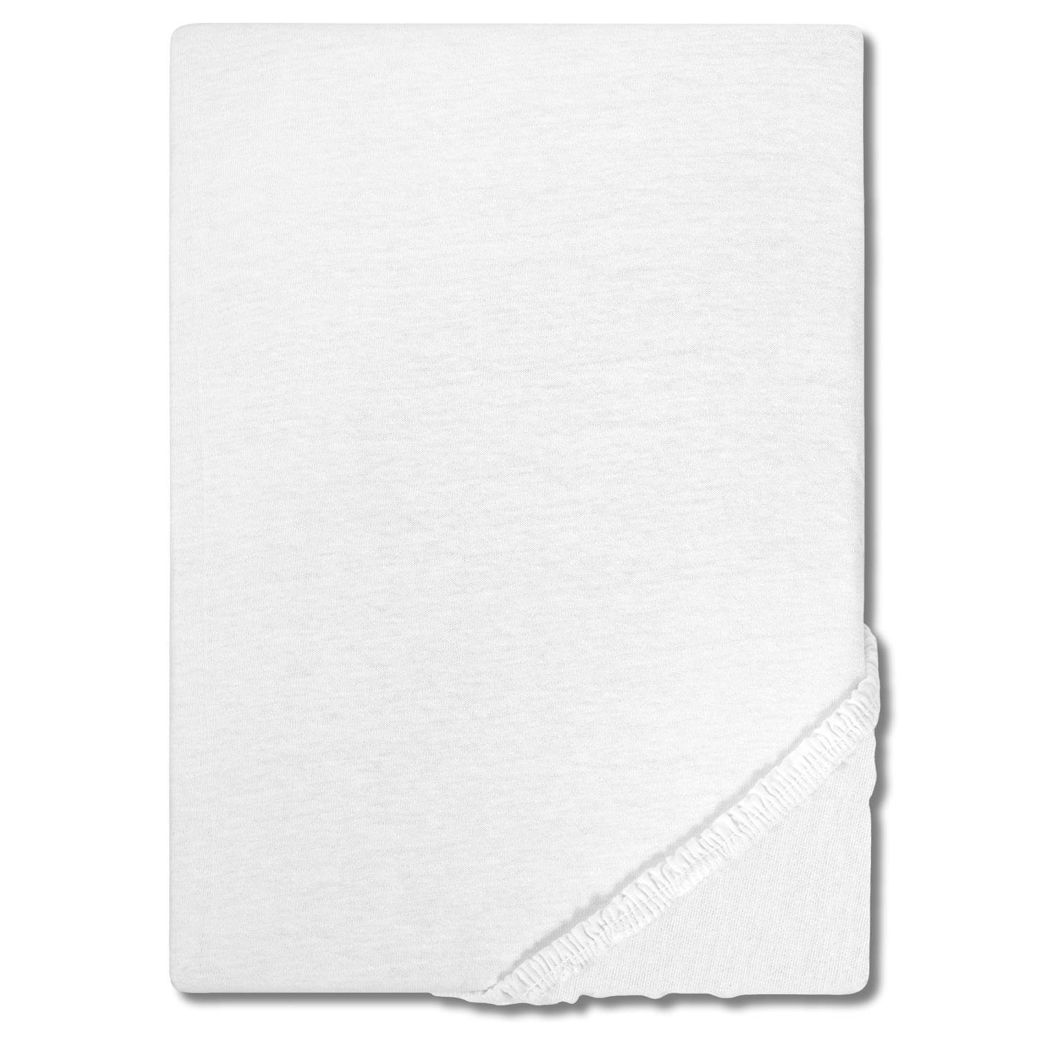CloudComfort Basic Spannbettlaken Jersey-Stretch weiß 90 x 190 - 100 x 200 cm