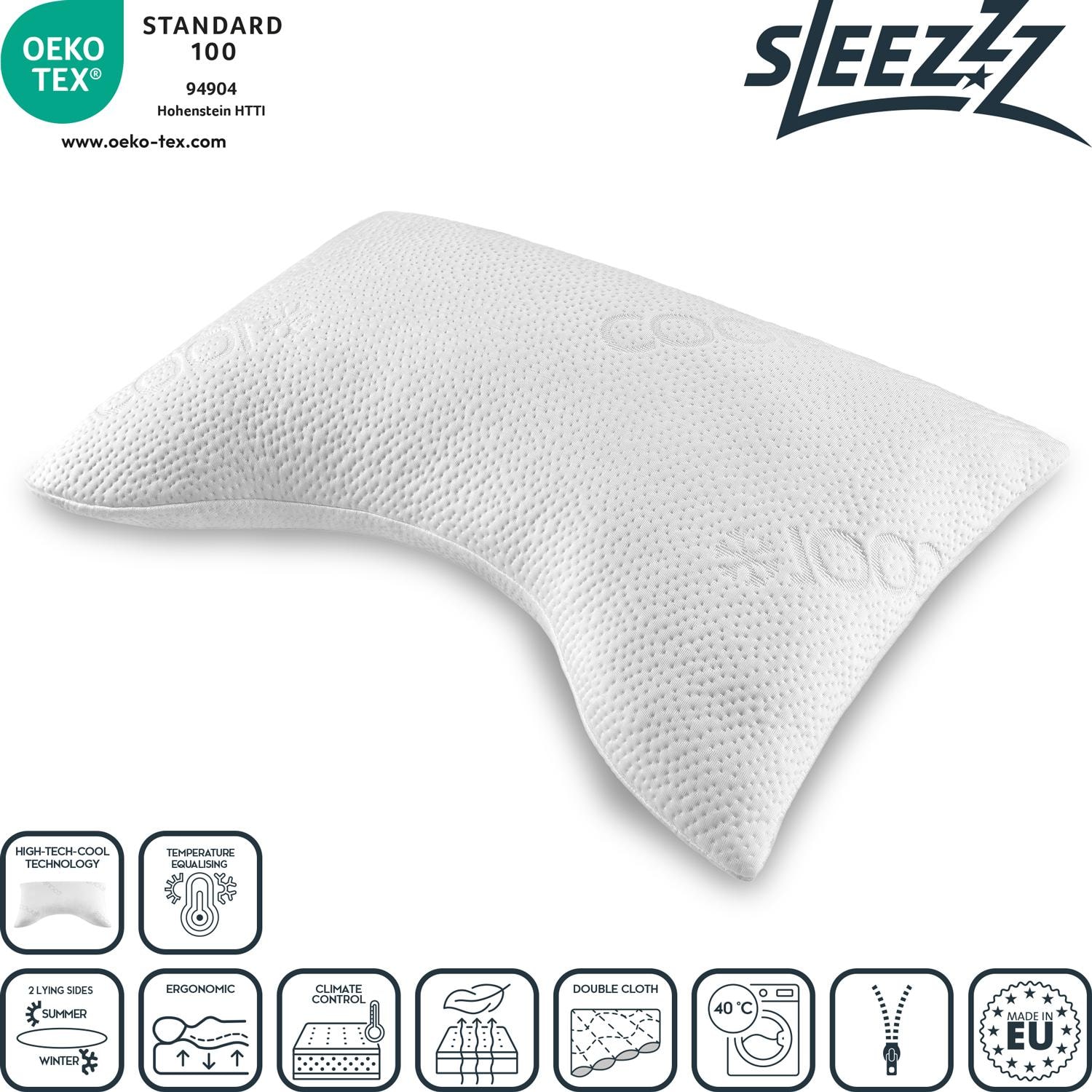 Eigenschaften als Symbole – Sleezzz® Cool Gel-Schaum Kontur Nackenstützkissen