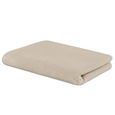Baumwoll Waffelpiqué Decke beige 150 x 200 cm